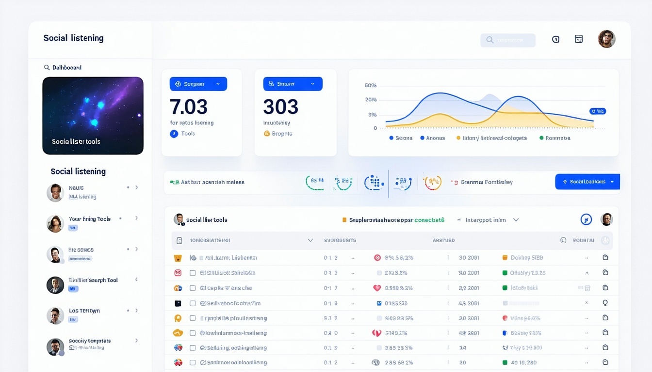Social listening tools dashboard