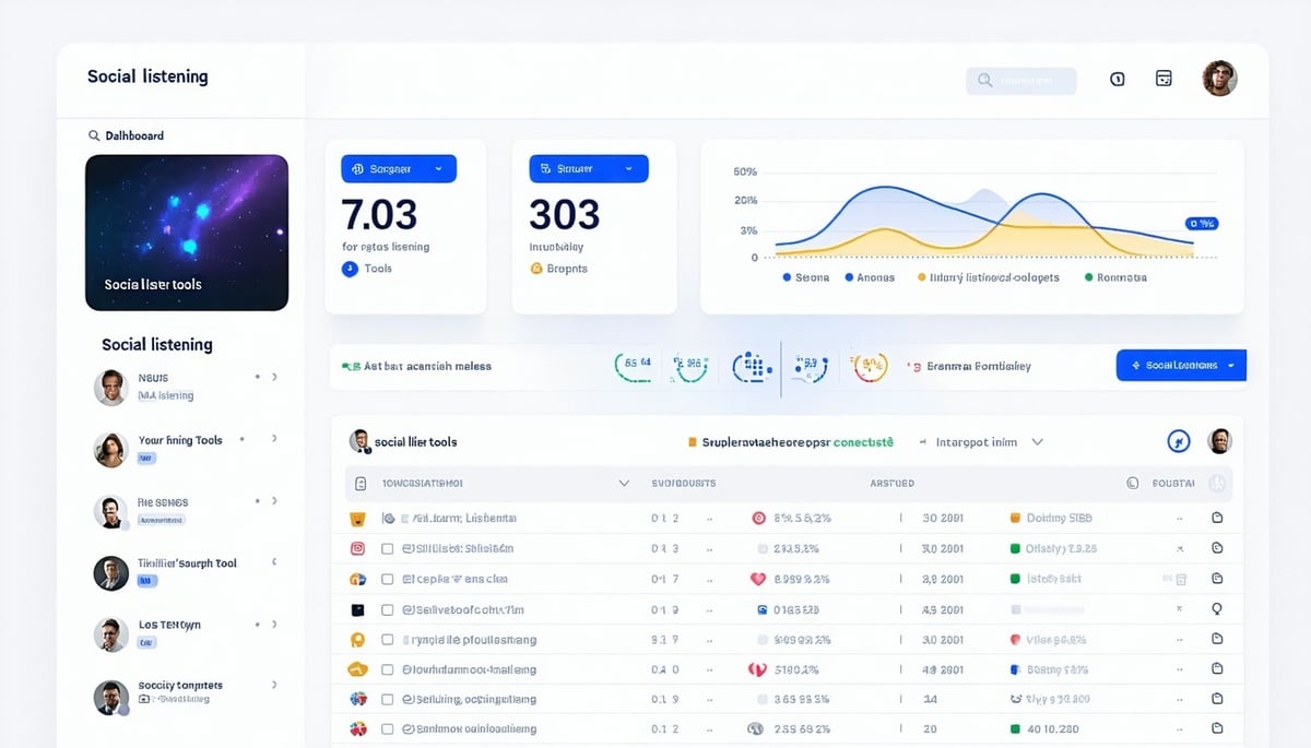 Social listening tools dashboard